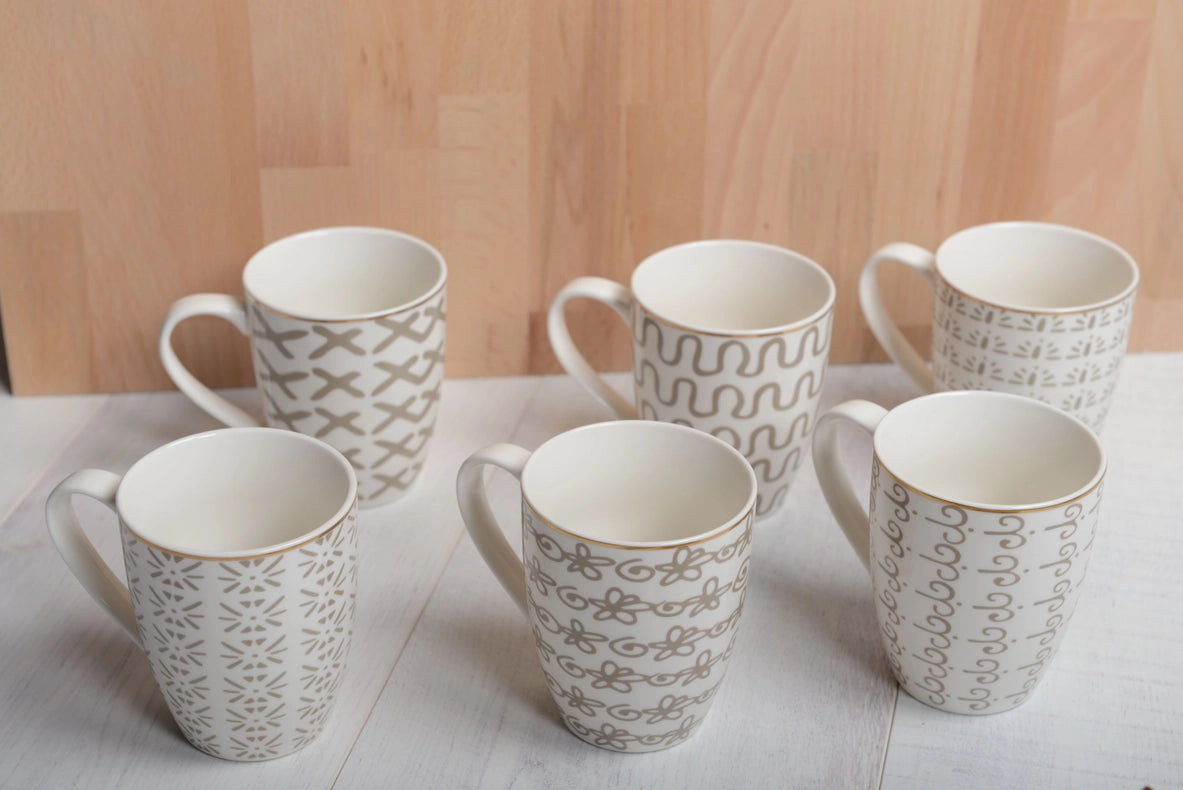 Set of 6 Geometric Mugs 350ML