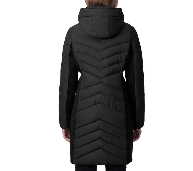 Shiny Mid Length Puffer Coat Black