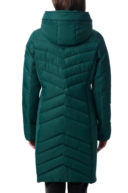 Shiny Mid Length Puffer Coat Deep Forest