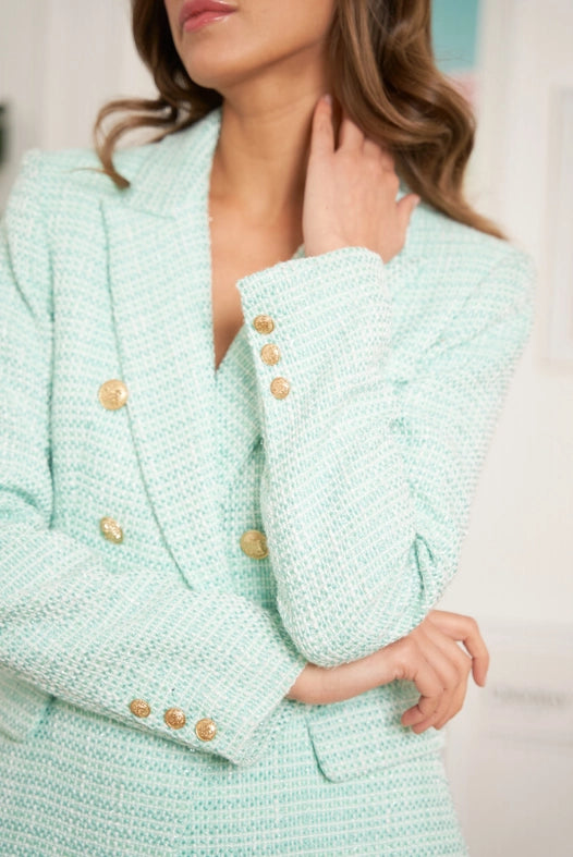 Shiny Tweed Blazer Jacket