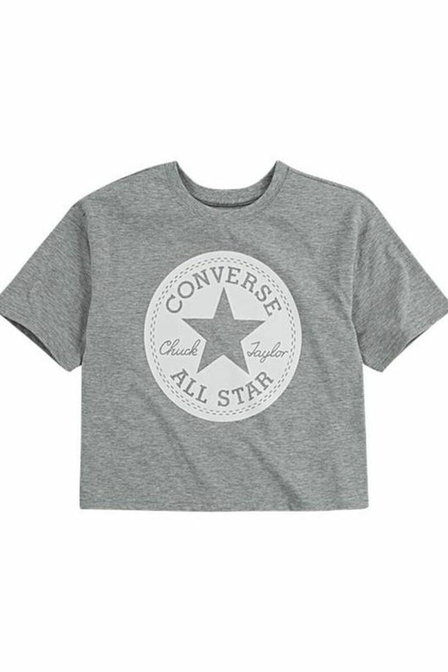 Short Sleeve T-Shirt Converse Chuck Patch Boxy Grey-Fashion | Accessories > Clothes and Shoes > T-shirts-Converse-Urbanheer