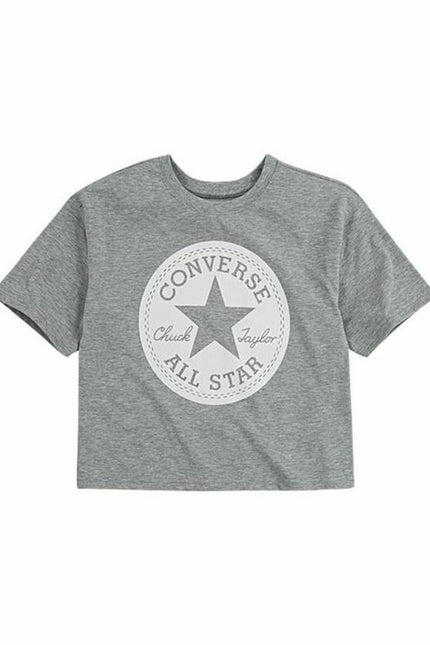 Short Sleeve T-Shirt Converse Chuck Patch Boxy Grey-Fashion | Accessories > Clothes and Shoes > T-shirts-Converse-Urbanheer