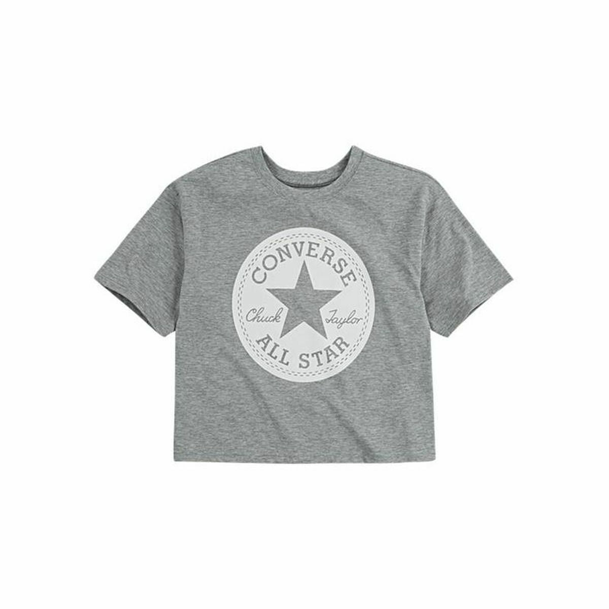 Short Sleeve T-Shirt Converse Chuck Patch Boxy Grey-Fashion | Accessories > Clothes and Shoes > T-shirts-Converse-Urbanheer