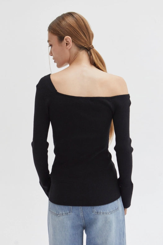 Sienna Asymmetric Shoulder Knit Top