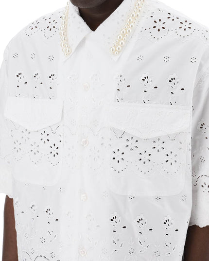 Simone Rocha "scalloped lace shirt with pearl