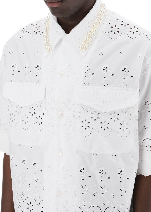 Simone Rocha "scalloped lace shirt with pearl