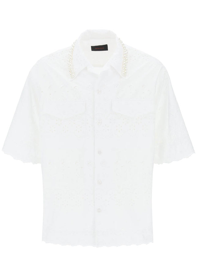 Simone Rocha "scalloped lace shirt with pearl