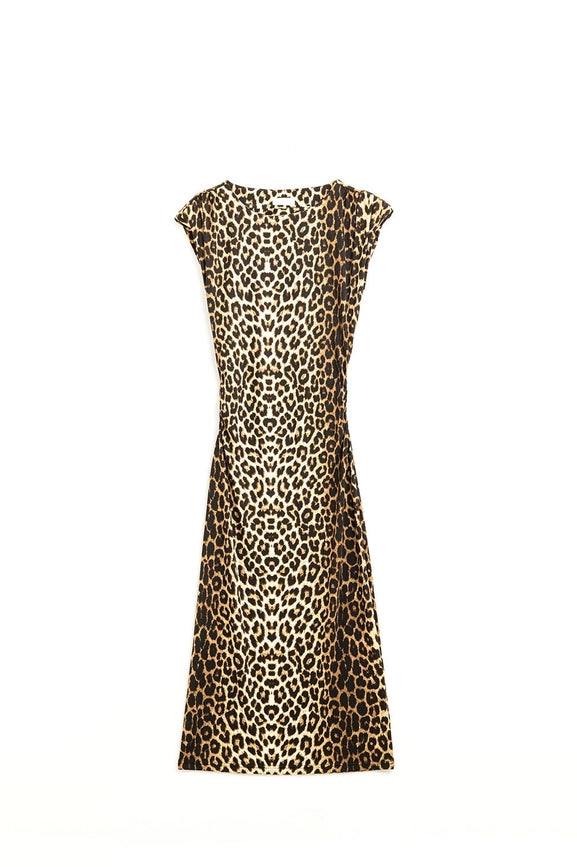 Sleeveless Leopard Print Spandex Dress