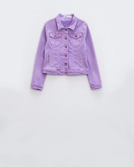 Slim Denim Trucker Jacket in Lilac