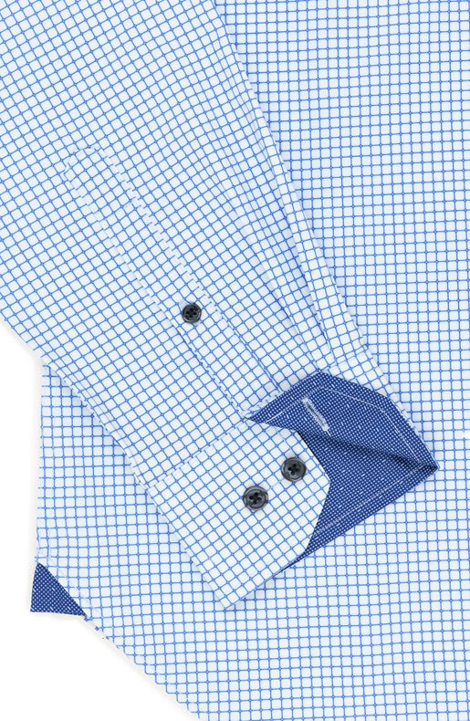 Slim Fit Grid Dress Shirt