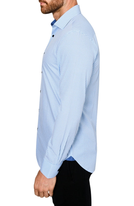 Slim Fit Grid Dress Shirt