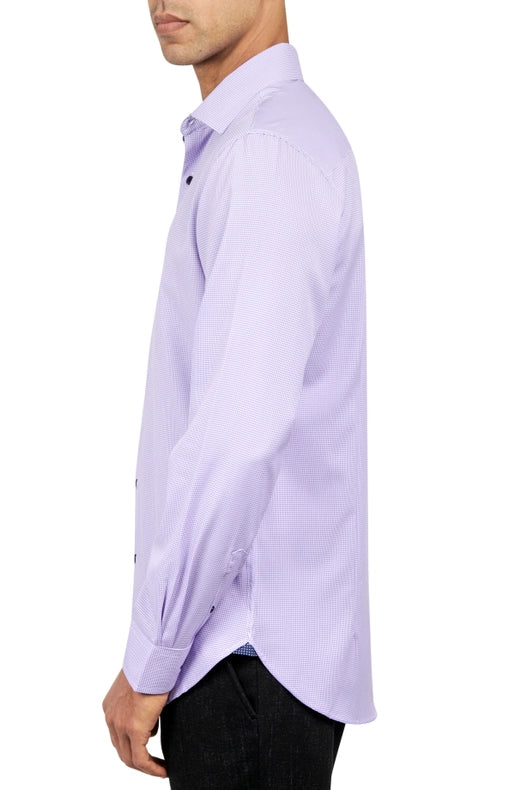 Slim Fit Houndstooth Dress Shirt Purple