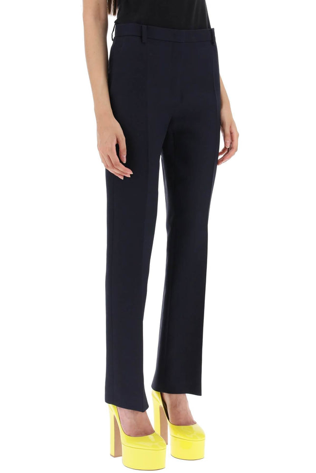 Slim Pants In Crepe Couture-women > clothing > trousers-Valentino GARAVANI-46-Blu-Urbanheer
