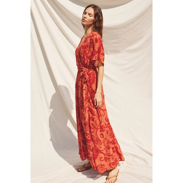 Smell the Roses Wrap Maxi Dress