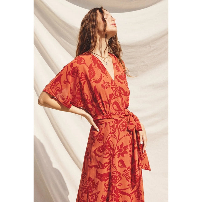 Smell the Roses Wrap Maxi Dress