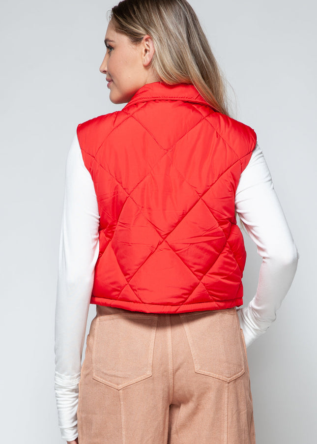 Snobbish Snap Down Quilted Crop Vest