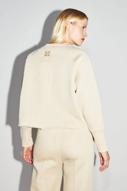 Sofia Jersey Lurex Beige Sweatshirt