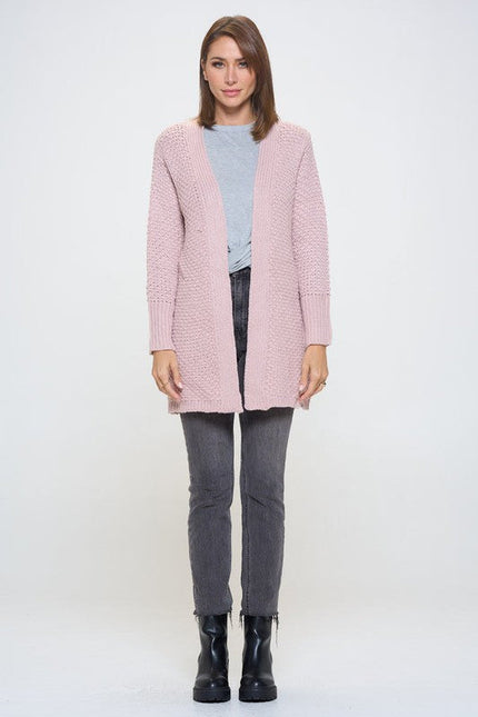 Soft Knit Open Front Cardigan-5