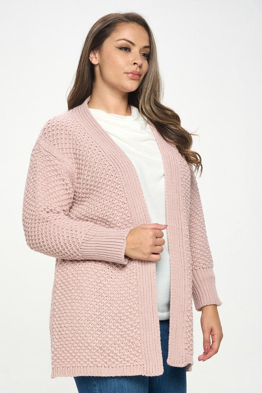 Soft Knit Open Front Cardigan-2