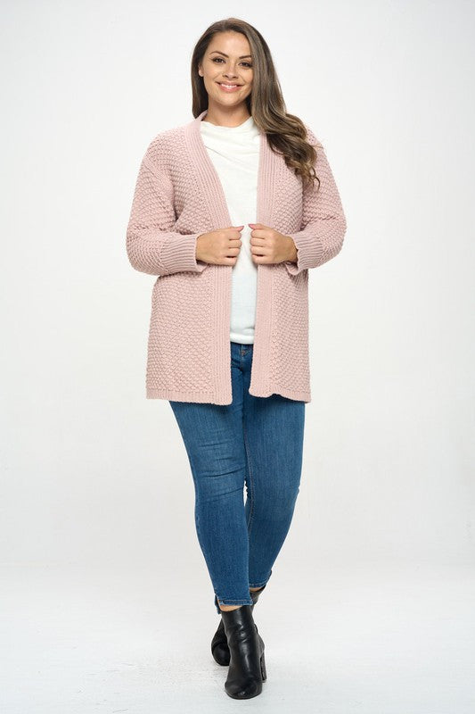 Soft Knit Open Front Cardigan-4