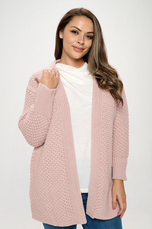 Soft Knit Open Front Cardigan-0