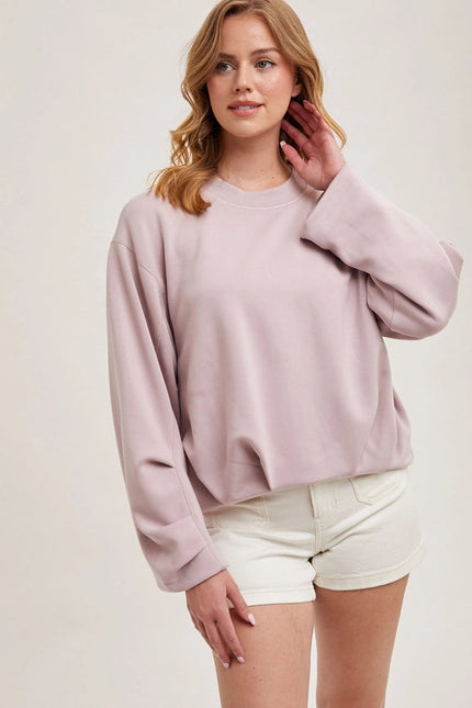 Softstreme Voluminous-Sleeve Pullover MAUVE