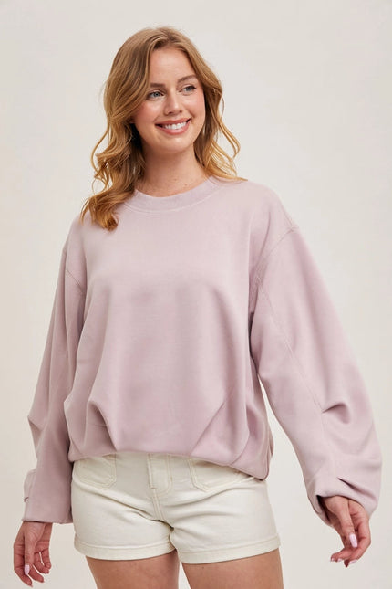 Softstreme Voluminous-Sleeve Pullover MAUVE