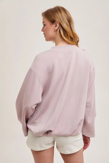 Softstreme Voluminous-Sleeve Pullover MAUVE