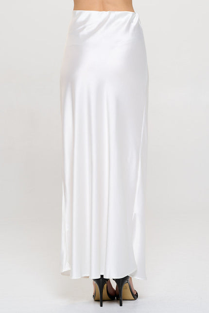 Solid Silky Satin Maxi Skirt-3