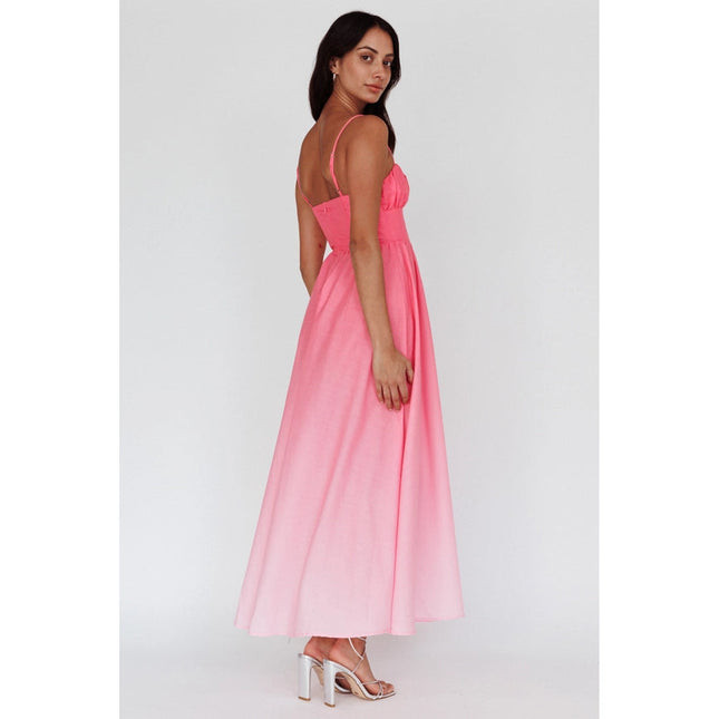 Spaghetti Strap Ombre Maxi Dress