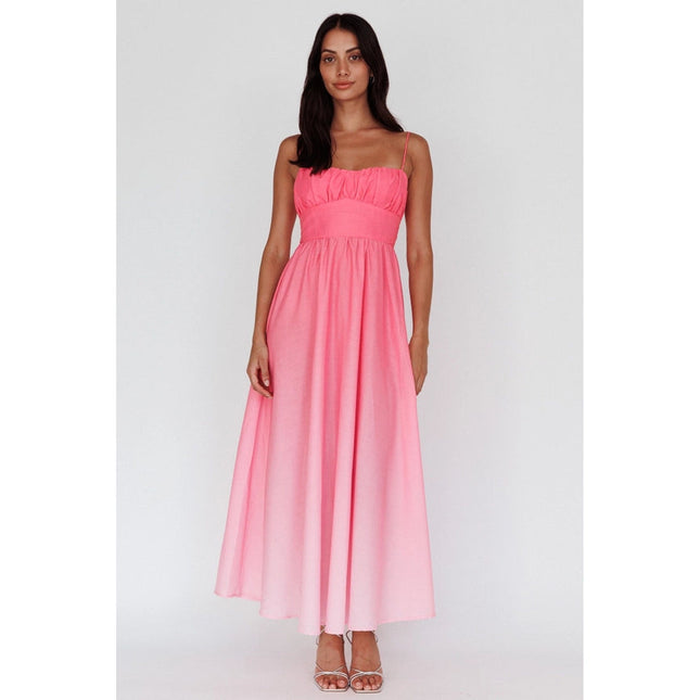 Spaghetti Strap Ombre Maxi Dress