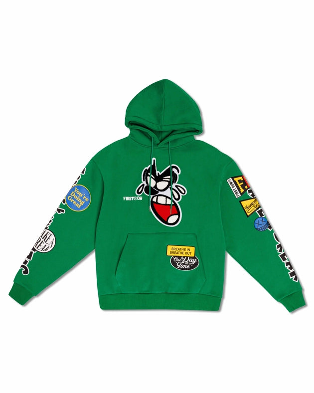 Spring Break Chenile Patch Graphic Hoodie GREEN