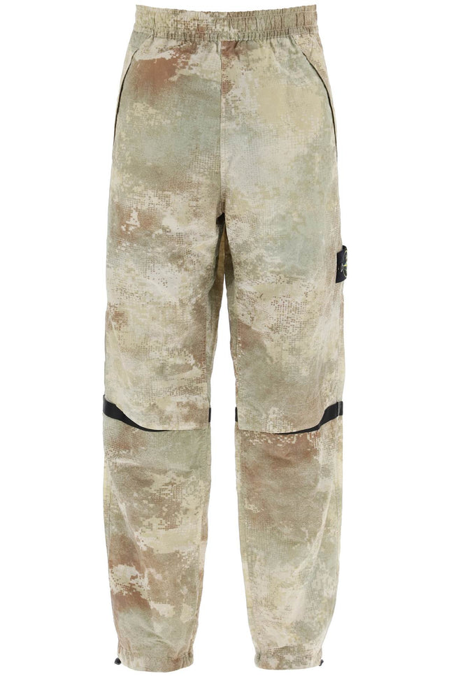 Stone Island econyl printed dissolving grid camo pants