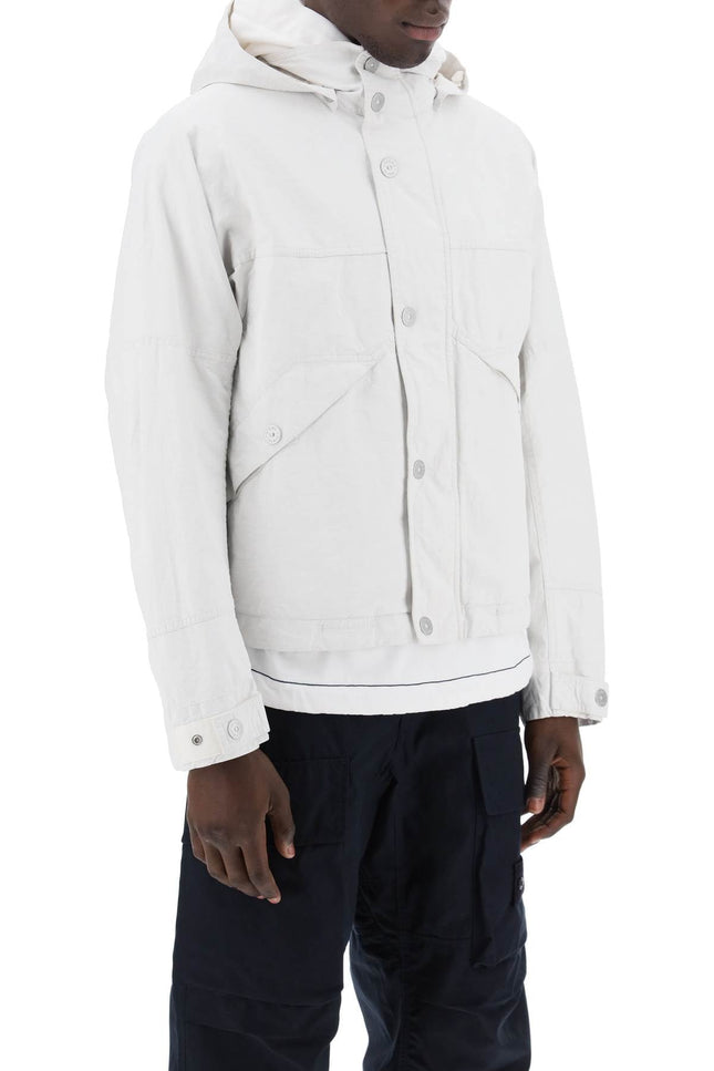 Stone Island "marina raw plated linen jacket with