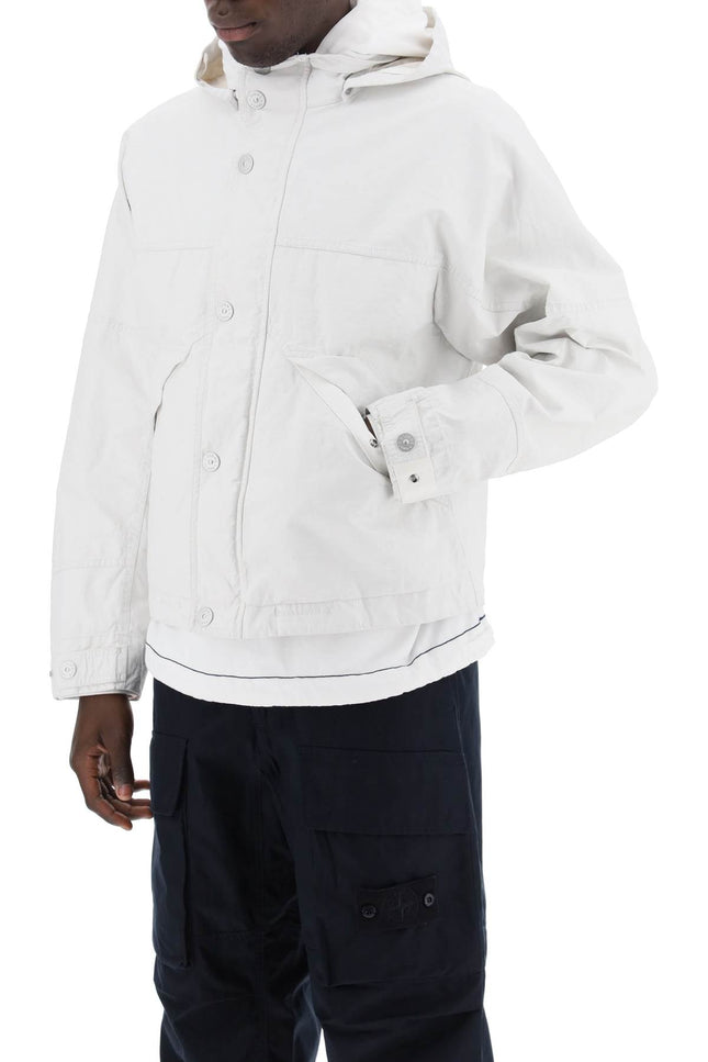 Stone Island "marina raw plated linen jacket with