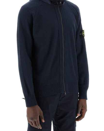 Stone Island zip-up cardigan with detachable hood