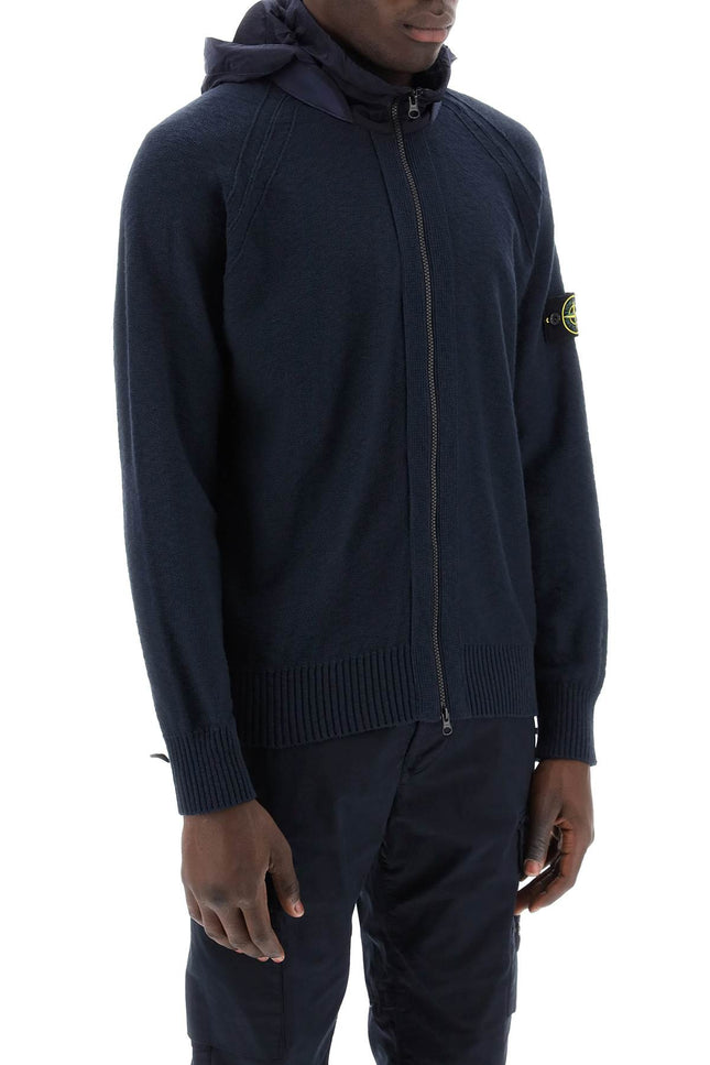 Stone Island zip-up cardigan with detachable hood