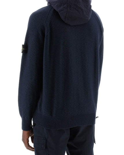 Stone Island zip-up cardigan with detachable hood