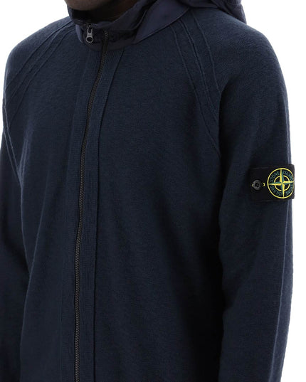 Stone Island zip-up cardigan with detachable hood