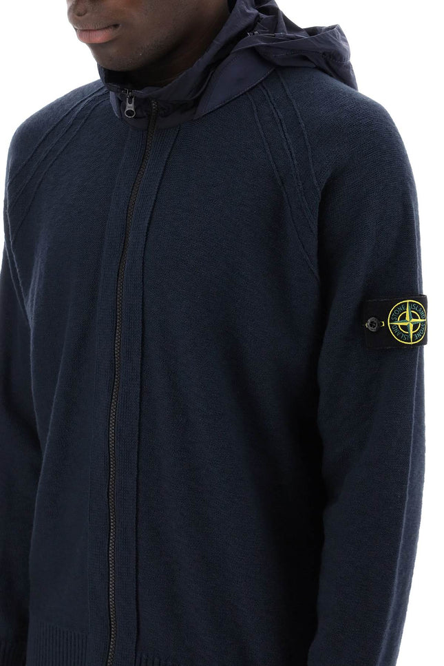 Stone Island zip-up cardigan with detachable hood