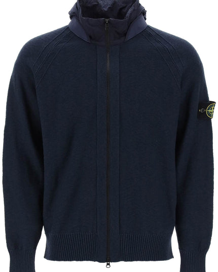 Stone Island zip-up cardigan with detachable hood