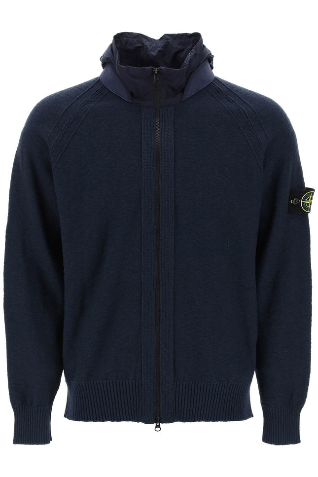 Stone Island zip-up cardigan with detachable hood