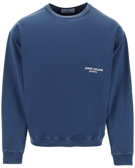 Stone island marina 'old' treatment crew Blue-Sweatshirt-Stone Island-S-Urbanheer