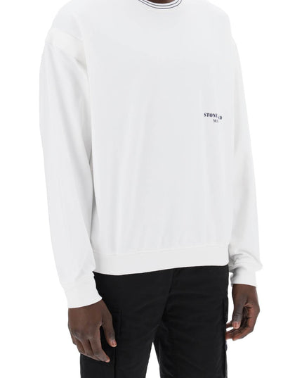 Stone island marina 'old' treatment crew White-Sweatshirt-Stone Island-Urbanheer