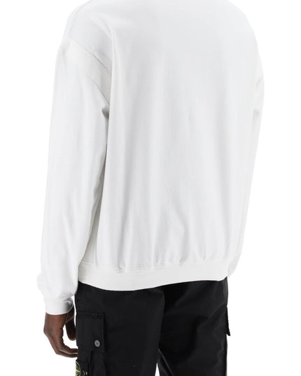 Stone island marina 'old' treatment crew White-Sweatshirt-Stone Island-Urbanheer