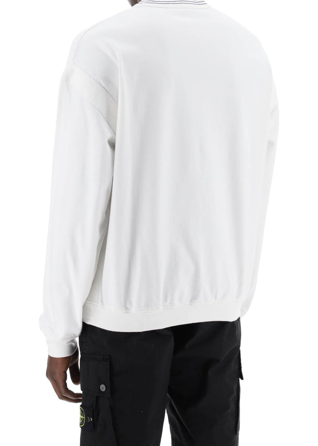 Stone island marina 'old' treatment crew White-Sweatshirt-Stone Island-Urbanheer