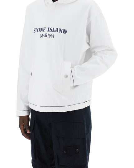 Stone island marina 'old' treatment hooded White-Hoodie-Stone Island-Urbanheer