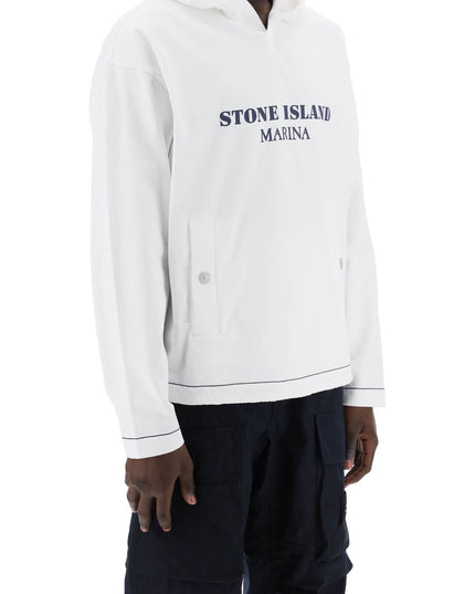 Stone island marina 'old' treatment hooded White-Hoodie-Stone Island-Urbanheer