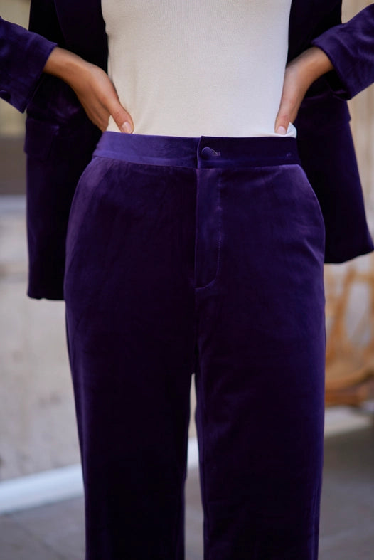 Straight Cut Velvet Pants Violet