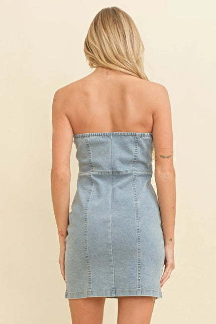 Strapless Denim Mini Dress